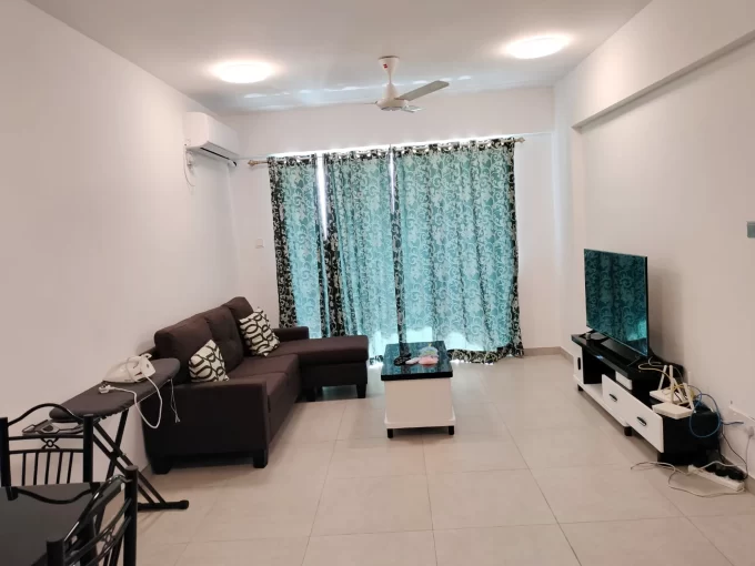 Fully furnished 3 bedroom apartment in Vinares Flats, Hulhumale'. A photo of the living area.