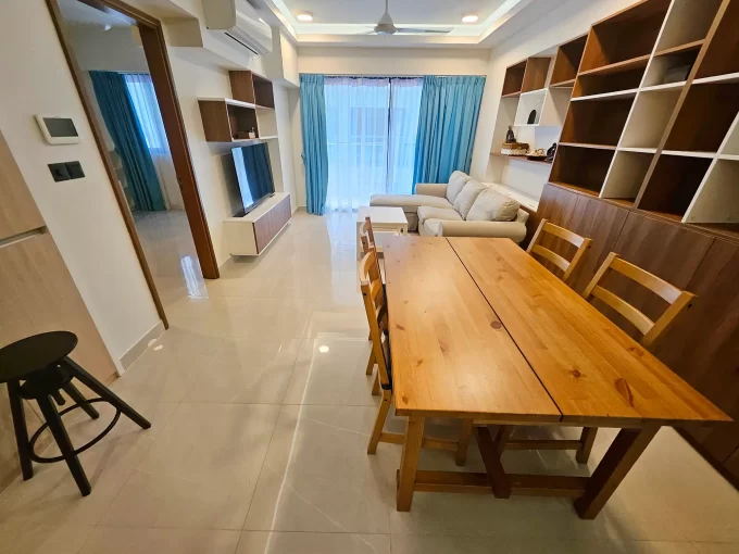 Fully furnished 2+1 bedroom apartment on the 6th floor of Oceanfront Residence, Hulhumale'. A photo of the living room.