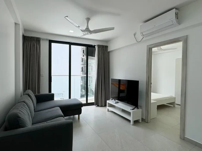 Brand new, fully furnished, 3 bedroom luxury apartment on the 4th floor of a residential building in Fiyaathoshi Magu, Maafannu, Male'. A photo of the living area.