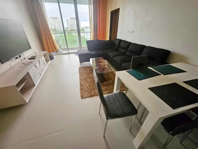 Fully furnished 2 bedroom apartment at Renaatus Ithaa Muiy, 4th Floor, Hulhumale'. A photo of the living area.