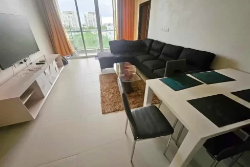 Fully furnished 2 bedroom apartment in Renaatus Ithaa Muiy, 4th Floor, Hulhumale'. A photo of the dining area and living area.