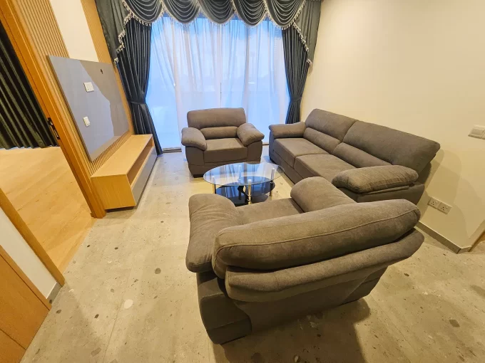 Fully furnished 3+1 bedroom luxury apartment in Solitaire, 3rd floor, Hulhumale'. A photo of the living area.